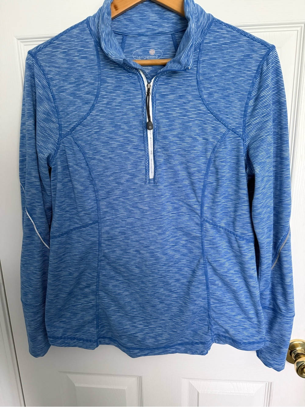 Tangerine Blue Striped Half-Zip Pullover